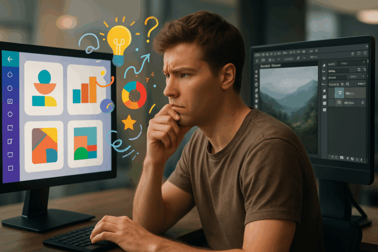 découvrez les différences entre canva et photoshop pour déterminer quel outil de design graphique est le plus adapté aux débutants. comparez les fonctionnalités, l’interface et la facilité d'utilisation pour faire le meilleur choix pour vos projets créatifs.