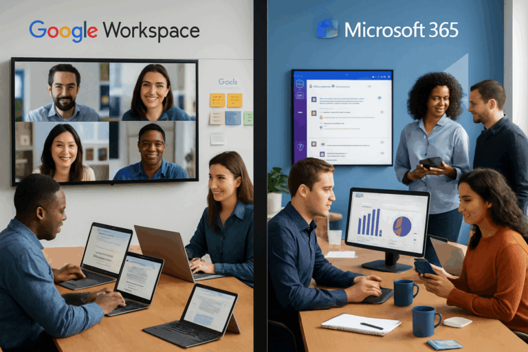 découvrez les différences clés entre google workspace et microsoft 365 dans notre guide complet. comparez les fonctionnalités, les prix et les avantages de chaque ensemble d'outils de productivité pour faire le meilleur choix selon vos besoins professionnels.