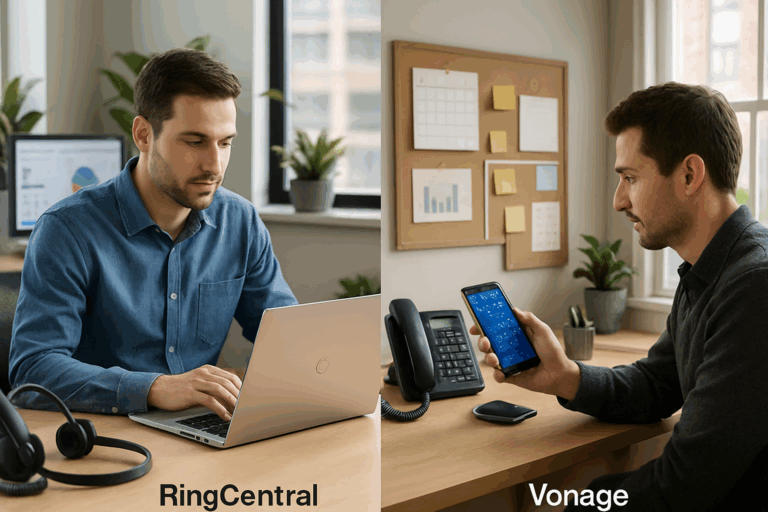 découvrez notre comparatif détaillé entre ringcentral et vonage, les deux leaders de la téléphonie voip. analysez leurs fonctionnalités, performances et fiabilité pour choisir la solution qui répondra le mieux à vos besoins professionnels.