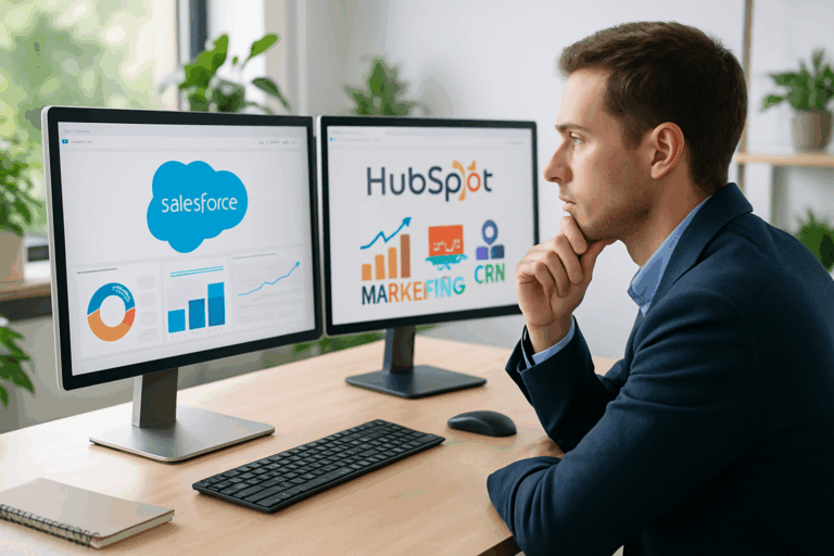 découvrez notre comparaison approfondie entre salesforce et hubspot pour déterminer quel crm convient le mieux à votre entreprise. analysez les fonctionnalités, les avantages et les inconvénients de chacune des solutions pour faire le choix optimal pour votre croissance.