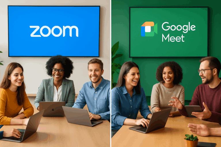 découvrez dans cet article une comparaison détaillée entre zoom et google meet, deux des outils de vidéoconférence les plus populaires. analysez les fonctionnalités, l'ergonomie, les tarifs et les performances pour déterminer quel outil répond le mieux à vos besoins de communication à distance.